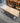 CUSTOM MADE STAINED WOOD TOP BENCH W/WHITE DISTRESSED LEGS