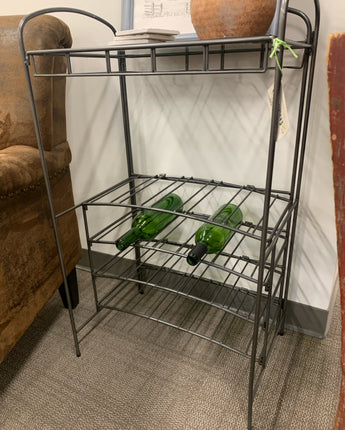 METAL / GLASS WINE RACK, COLLAPSIBLE