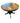 ROUND WOOD STAINED TOP  WITH PAINTED GREEN PEDESTAL BASE DINING TABLE