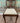 ANTIQUE LYRE BACK WOODEN W/GREEN-GOLD VELVET SEAT
