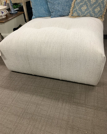 ARHAUS, CREAMY WHITE SQUARE OTTOMAN