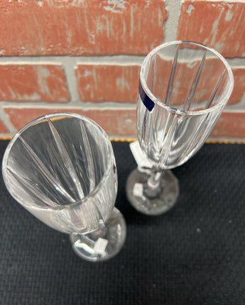 WATERFORD MARQUIS CRYSTAL OMEGA CHAMPAGNE FLUTES 8.5"X2.45"X2.45"