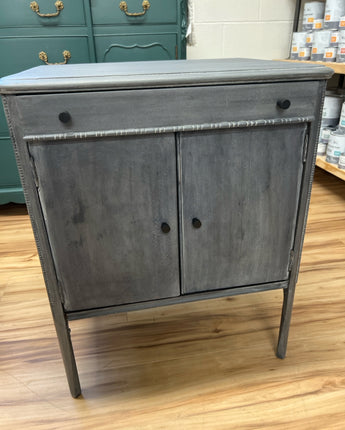 ANNIE SLOAN GRAPHITE CHALK PAINTED SIDE CABINET W/OLDE OCHRE CLEAR WAX