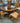 ROUND PEDESTAL TABLE W/1 LEAF & 6 RUSH SEAT CHAIRS