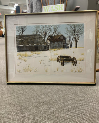 HELEN RUNDELL "THE OLD FARM" LITHOGRAPH