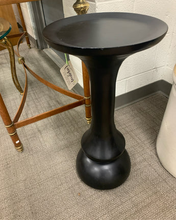 SIDE TABLE/PLANT STAND PEDESTAL WOOD PAINTED BLACK