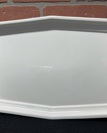 WHITE PORCELAIN SERVING TRAY WITH 2 HANDLES 1.5"X12.5"X20"