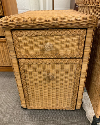 FILE CABINET WICKER NATURAL 1 LARGE DRAWER 1 SMALL DRAWER