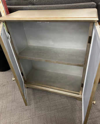 GOLD MIRRORED CABINET W/2 DOORS