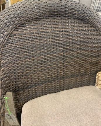 WICKER OUTDOOR CHAIRS BROWN WITH CUSHION