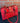 MADI CLAIRE, HANDBAG, RED EMBOSSED w/ CROSS BODY STRAP