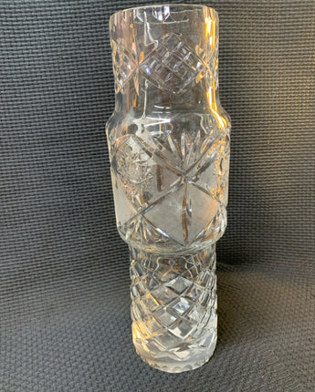 VINTAGE GEOMETRIC CRYSTAL ART GLASS VASE