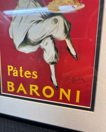 VINTAGE SIGNED PATES BARONI FRENCH PASTA POSTER