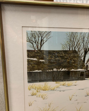 HELEN RUNDELL "THE OLD FARM" LITHOGRAPH