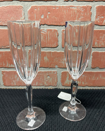 WATERFORD MARQUIS CRYSTAL OMEGA CHAMPAGNE FLUTES 8.5"X2.45"X2.45"