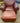 CHAIR RED LEATHER ITALIAN WITH NAILHEADS AND OTTOMAN 36" W X 42" L X 34.5" H