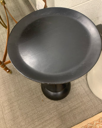 SIDE TABLE/PLANT STAND PEDESTAL WOOD PAINTED BLACK