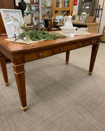 DESK WOOD WITH STAR INLAY 3 DRAWERS