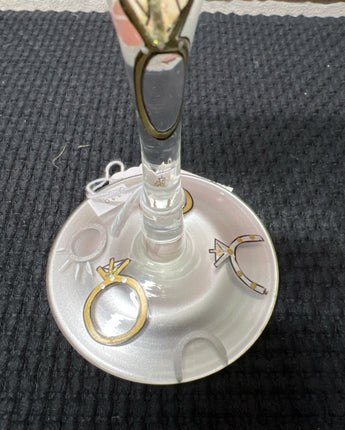 "LOLITA" WINE GLASS WITH PAINTED DIAMOND RINGS
