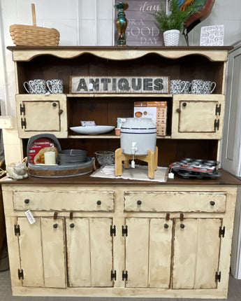 RUSTIC CREAM & BROWN DISTRESSED, 6 DOORS, 2 DRAWERS