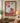 GOLD FRAME WITH CHERRY BLOSSOMS (RED & ORANGE) WITH TWO BLUE BIRDS ON BOTTOM