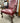 BURGUNDY LEATHER, SOLID MAHOGANY WOOD LEGS & ARMS