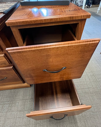 MAPLE AMISH MADE FILING CABINET W/2 DRAWERS