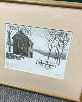 HELEN RUNDELL "WINTER SHADOWS" SIGNED LITHOGRAPH W/CERTIFICATE OF AUTHENTICITY