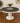 ARHAUS BLUE STONE TOP, CREAM DISTRESSED PEDESTAL BASE