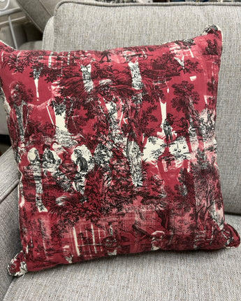 ARHAUS VINTAGE RED TOILE DE JOUY PILLOW