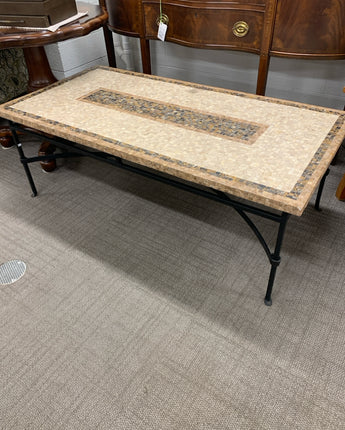 ARHAUS SOFA TABLE TRAVERTINE MARBLE/METAL