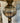 TALL MERCURY GLASS AND ANTIQUE BRONZE BASE, LINEN SHADE