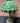 BRASS TIFFANY STYLE LAMP GREEN WITH RED ACCENT