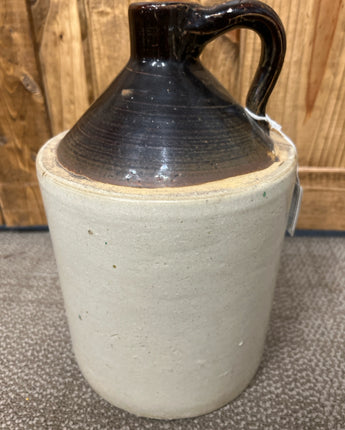 BEIGE AND BROWN WHISKY JUG 11"X7"X7"