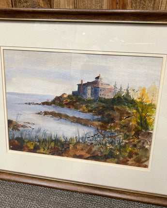 J.J. COCHRAN ORIGINAL WATERCOLOR HOUSE BY THE SEA