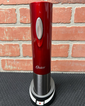 OSTER ELECTRIC WINE BOTTLE OPENER RED AND PEWTER
