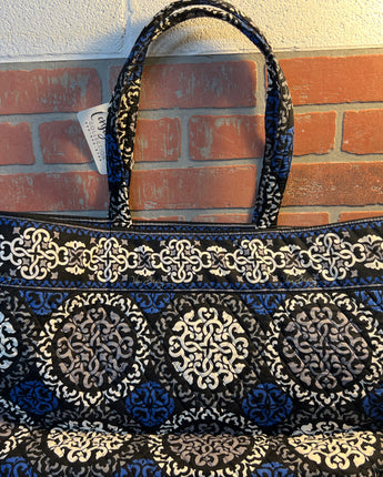 VERA BRADLEY CANTERBURY COBALT LARGE TOTE