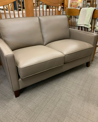 "NEW" LEATHER LOVESEAT TAN - COSTCO WEST PARK